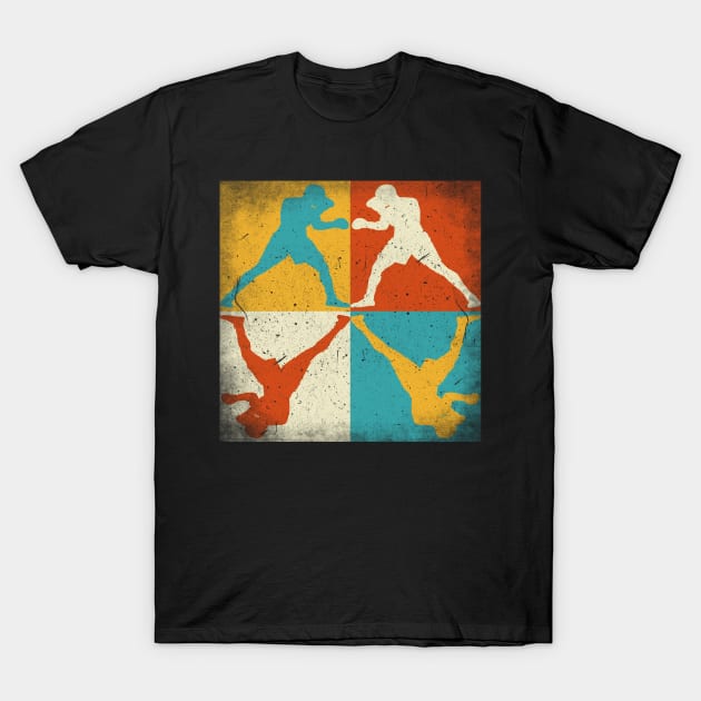 Boxing practice. Retro squares T-Shirt by SerenityByAlex